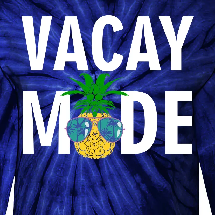 Vacay Mode Cool Pineapple Shades Tie-Dye Long Sleeve Shirt