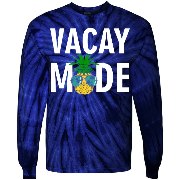 Vacay Mode Cool Pineapple Shades Tie-Dye Long Sleeve Shirt