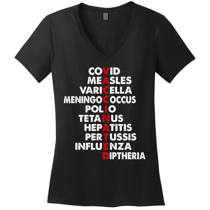 Vaccinated Women's V-Neck T-Shirt