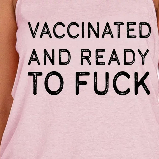 Vaccinated And Ready To Fuck Women's Knotted Racerback Tank