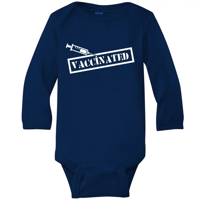 Vaccinated Label Baby Long Sleeve Bodysuit