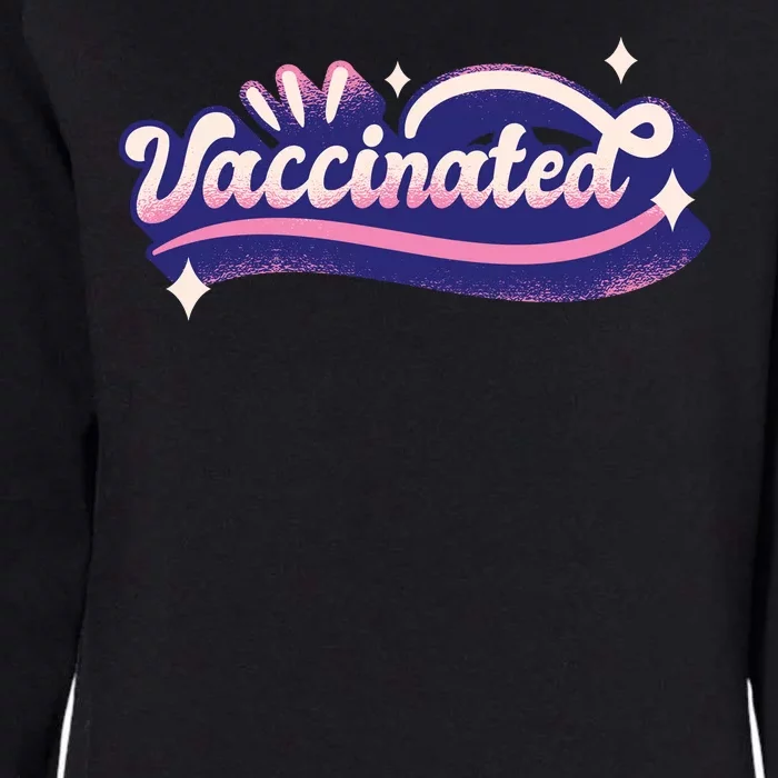 Vaccinated Sparkle Womens California Wash Sweatshirt