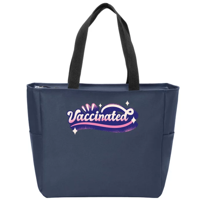 Vaccinated Sparkle Zip Tote Bag