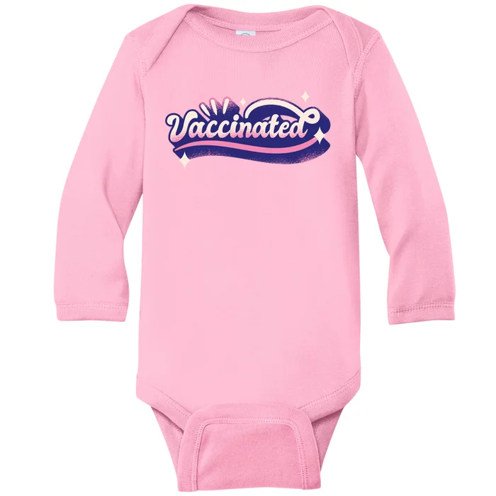 Vaccinated Sparkle Baby Long Sleeve Bodysuit