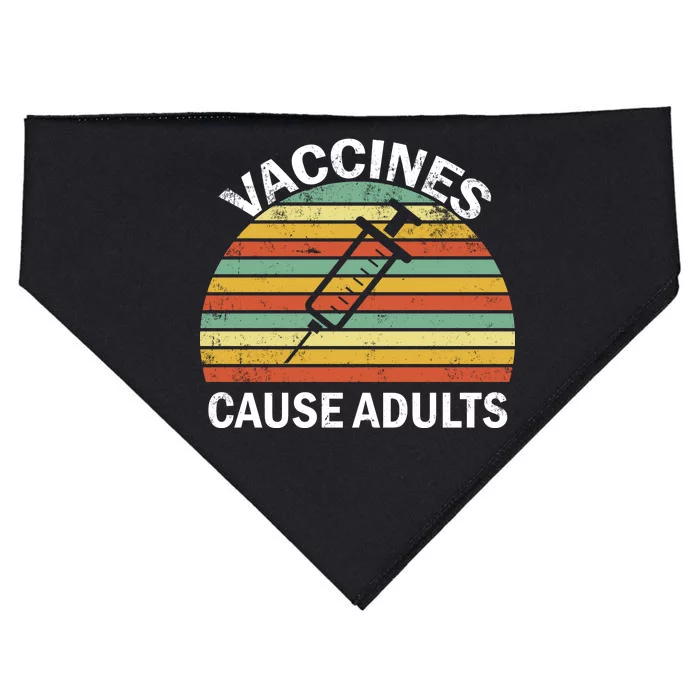 Vaccines Cause Adults Retro Funny USA-Made Doggie Bandana