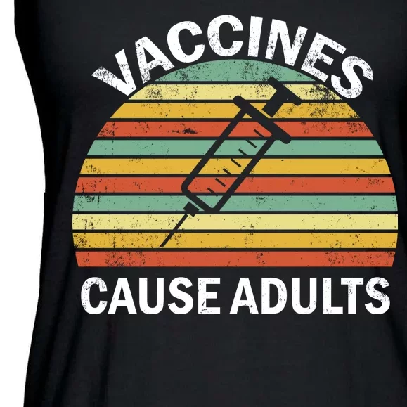 Vaccines Cause Adults Retro Funny Ladies Essential Flowy Tank