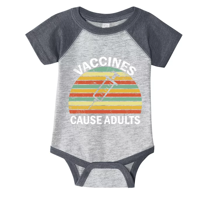 Vaccines Cause Adults Retro Funny Infant Baby Jersey Bodysuit