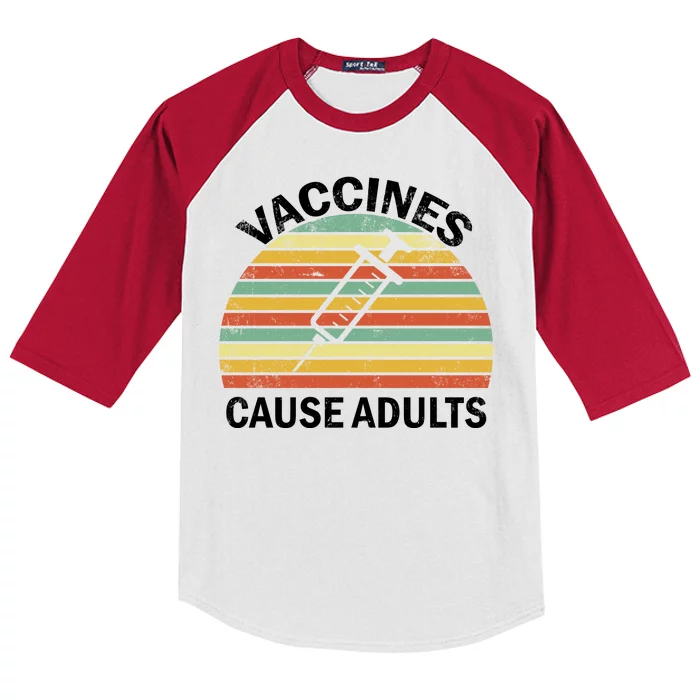 Vaccines Cause Adults Retro Funny Kids Colorblock Raglan Jersey