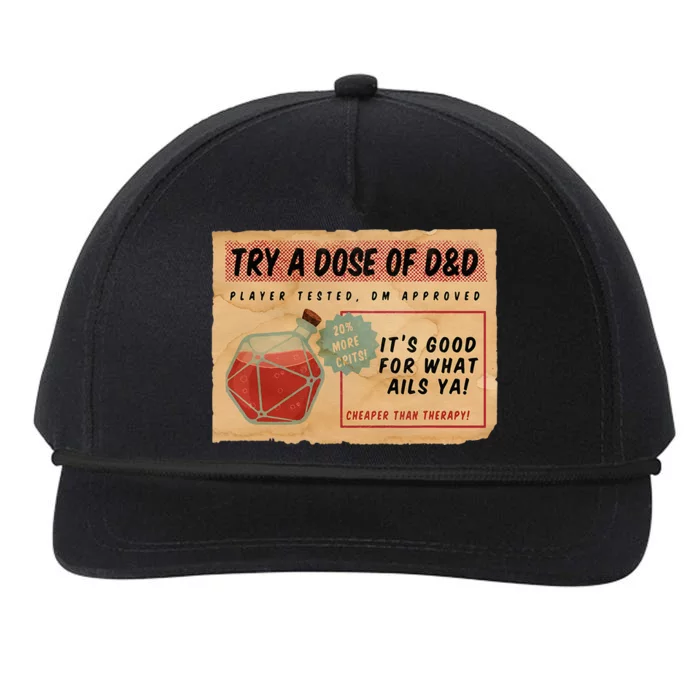 Vintage Ad D20 Healing Potion Dungeons & Rpg Dragons Snapback Five-Panel Rope Hat