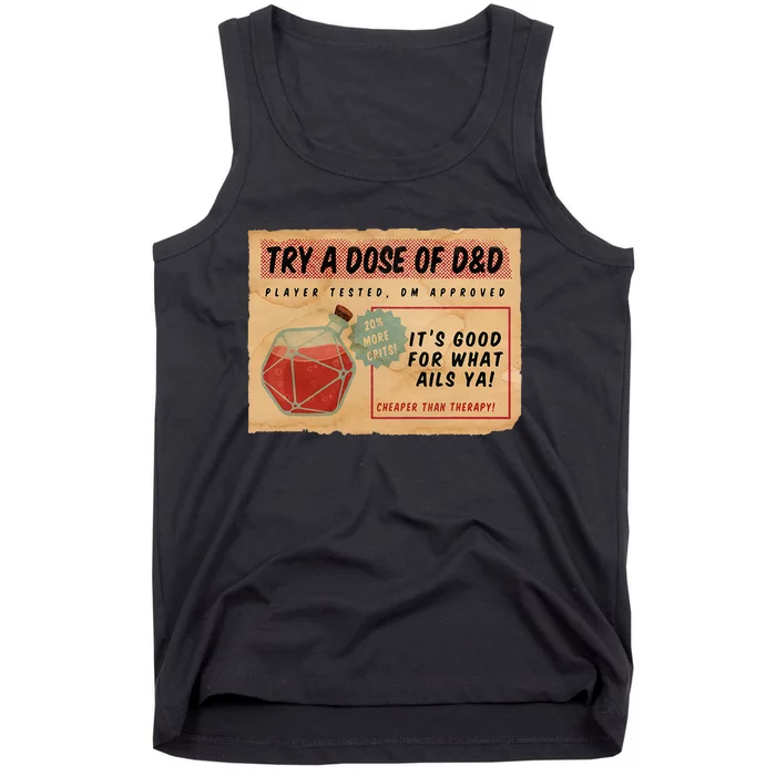 Vintage Ad D20 Healing Potion Dungeons & Rpg Dragons Tank Top