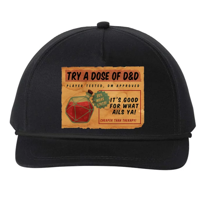 Vintage Ad D20 Healing Potion Snapback Five-Panel Rope Hat