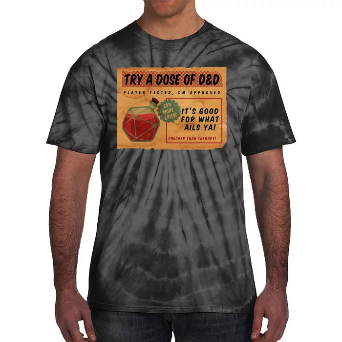 Vintage Ad D20 Healing Potion Tie-Dye T-Shirt