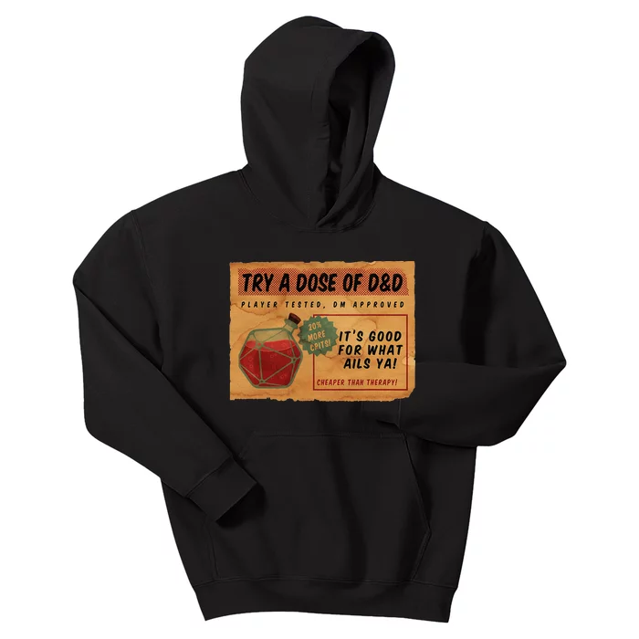 Vintage Ad D20 Healing Potion Kids Hoodie