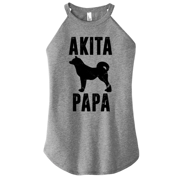 Vintage Akita Dad Gift Akita Father Dog Papa Pet Lover Women’s Perfect Tri Rocker Tank