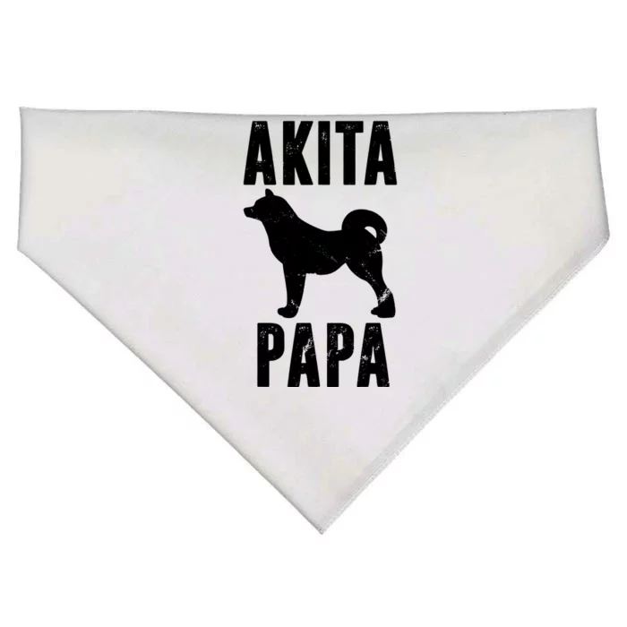 Vintage Akita Dad Gift Akita Father Dog Papa Pet Lover USA-Made Doggie Bandana