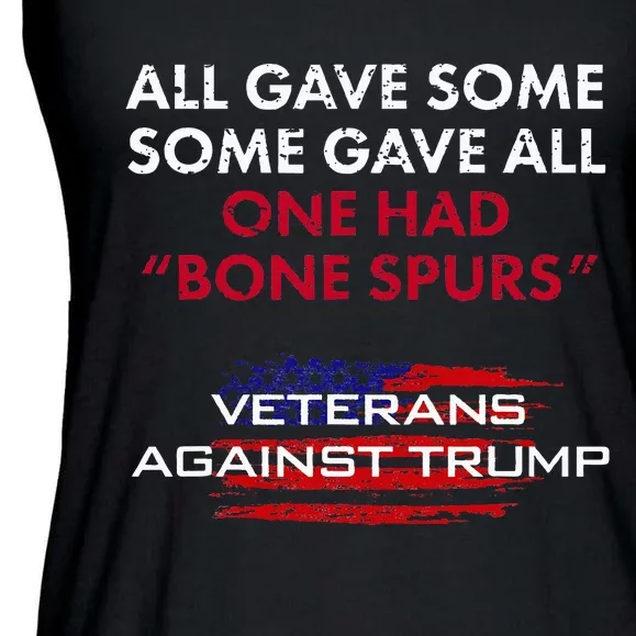 Veterans Antitrump Draft Dodger Bone Spurs For Vets Ladies Essential Flowy Tank