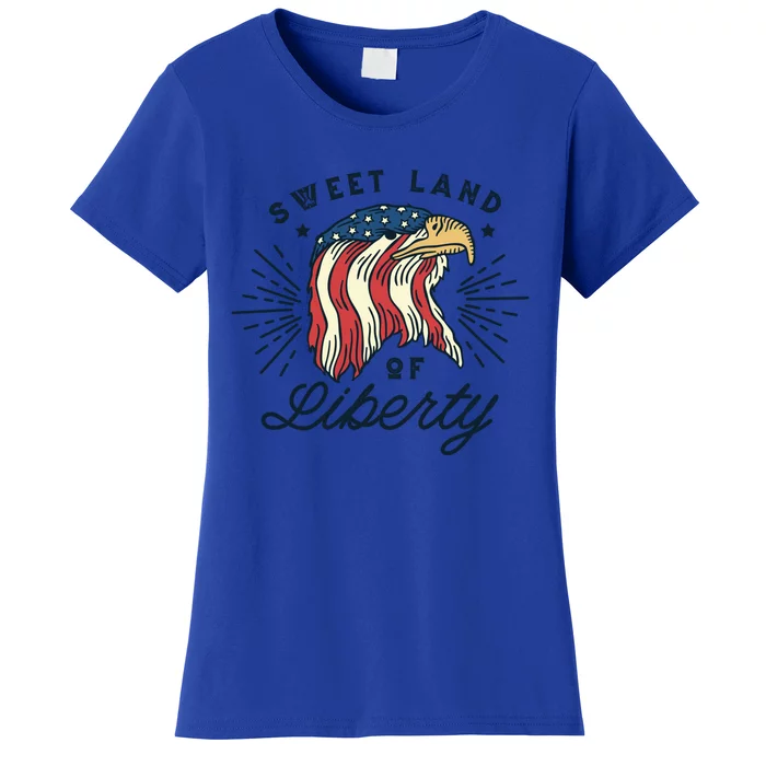 Vintage American Eagle With Sweet Land Of Liberty Usa Lovers Gift Women's T-Shirt