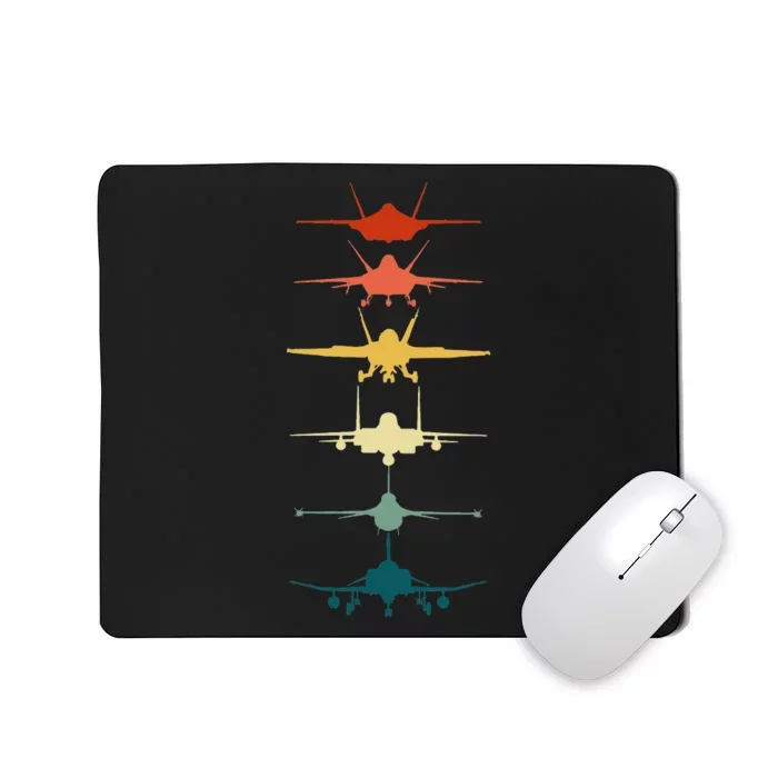 Vintage Air Force Fighter Jets F-4 F-111 F-15 F-16 F-22 F-35 Mousepad