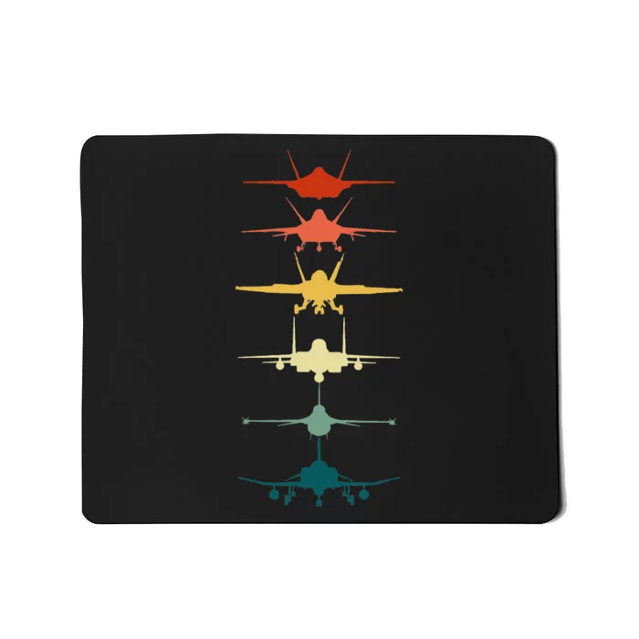 Vintage Air Force Fighter Jets F-4 F-111 F-15 F-16 F-22 F-35 Mousepad