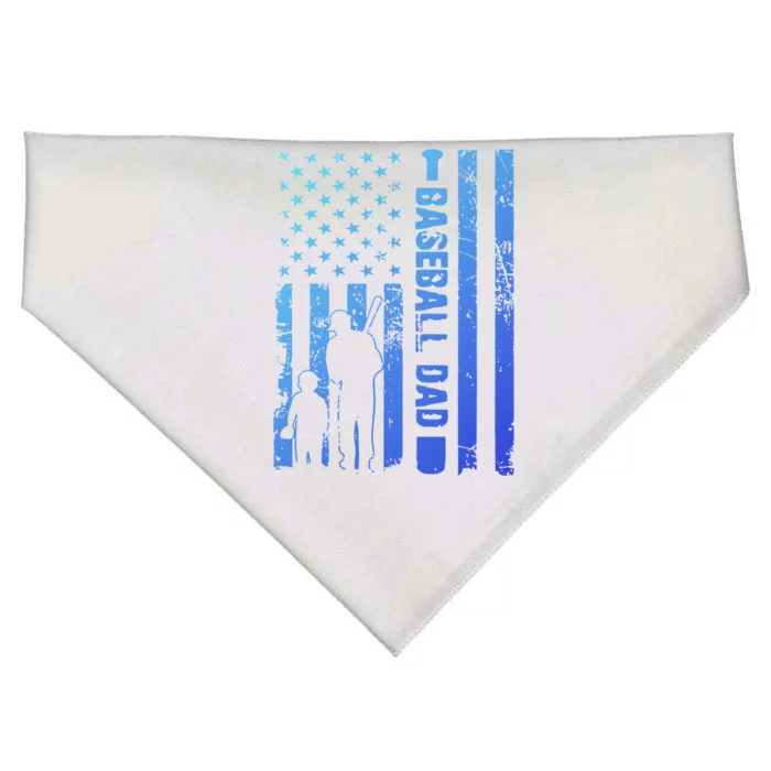 Vintage American Flag Baseball Dad Design American Flag Gift USA-Made Doggie Bandana