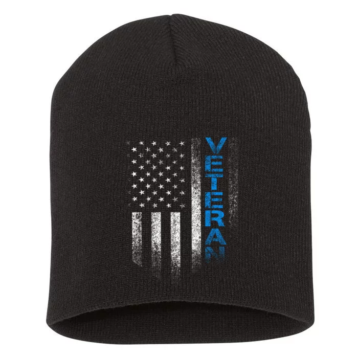 Veteran American Flag Short Acrylic Beanie