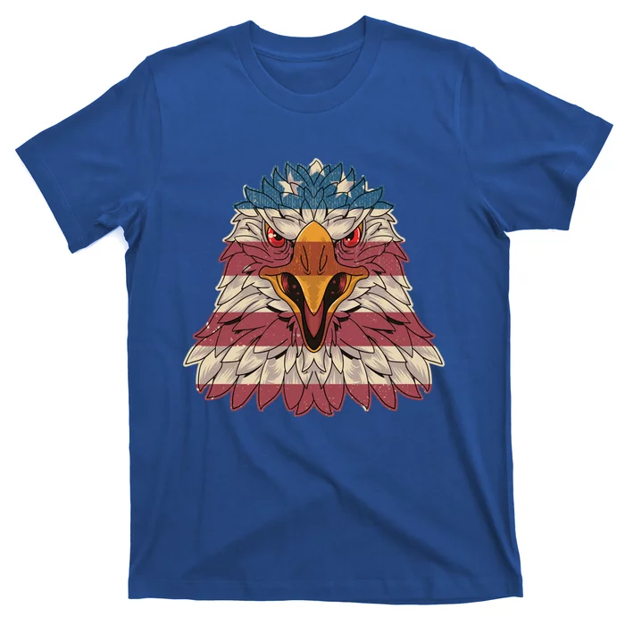 Vintage American Flag Gift Patriotic Eagle Gift T-Shirt