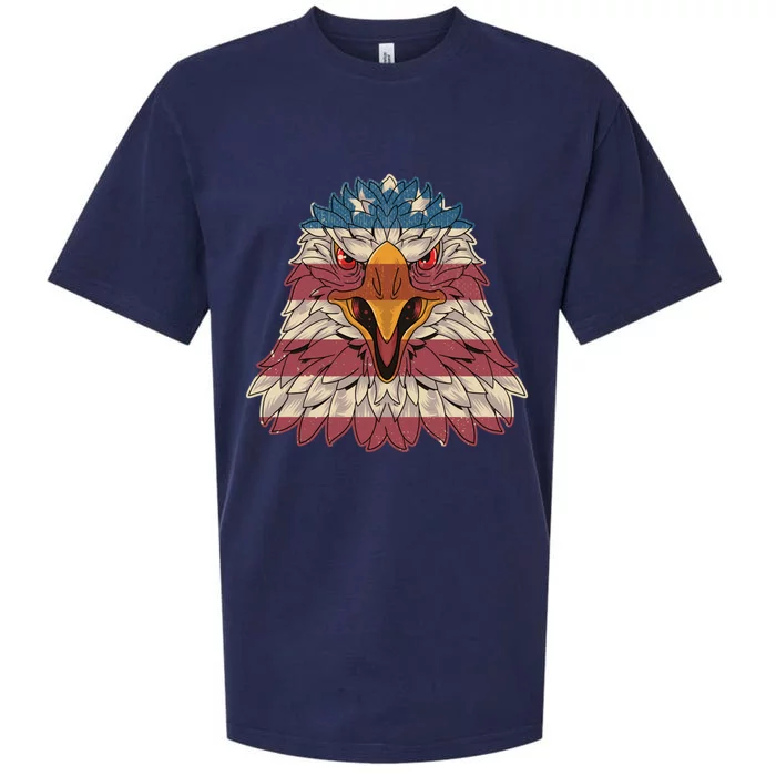 Vintage American Flag Gift Patriotic Eagle Gift Sueded Cloud Jersey T-Shirt