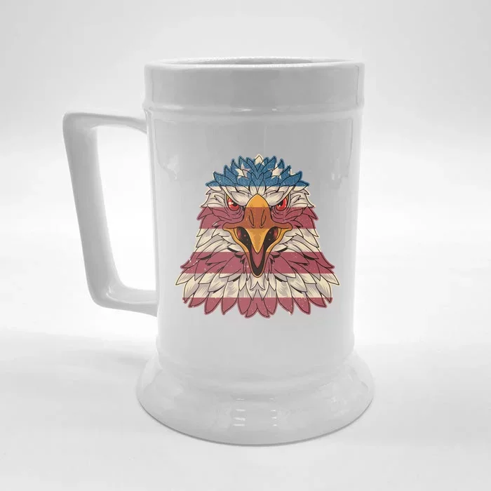 Vintage American Flag Gift Patriotic Eagle Gift Front & Back Beer Stein