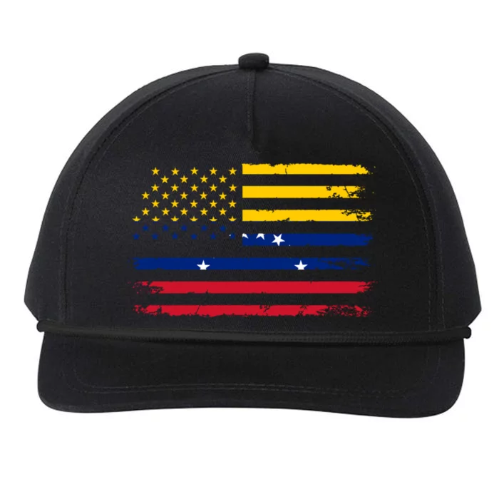 Venezuelan American Flag Venezuelan Roots Funny Snapback Five-Panel Rope Hat