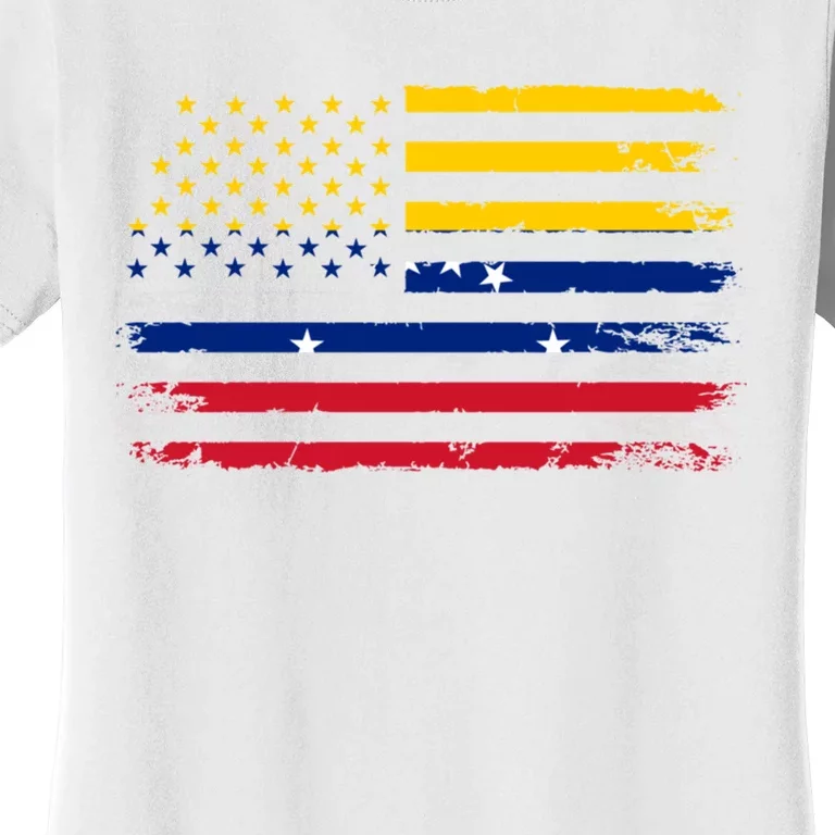 Venezuelan American Flag Venezuelan Roots Funny Women's T-Shirt