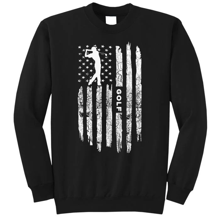 Vintage American Flag Golf Clothing Golfer Love Sweatshirt