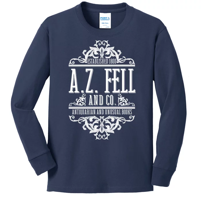 Vintage Az Fell And Co Antiquarian And Unusual Books Kids Long Sleeve Shirt