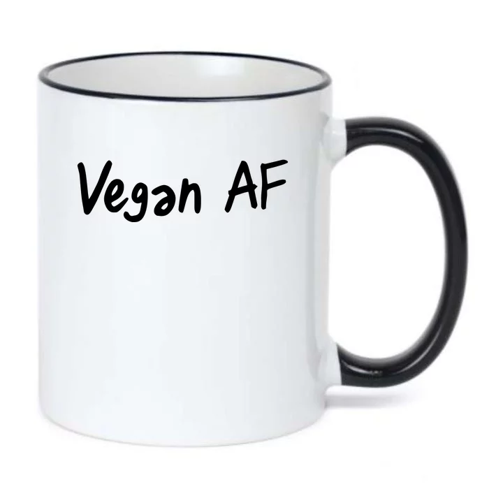 Vegan AF Funny Veganism Play Based Rebel Humor Tee Black Color Changing Mug