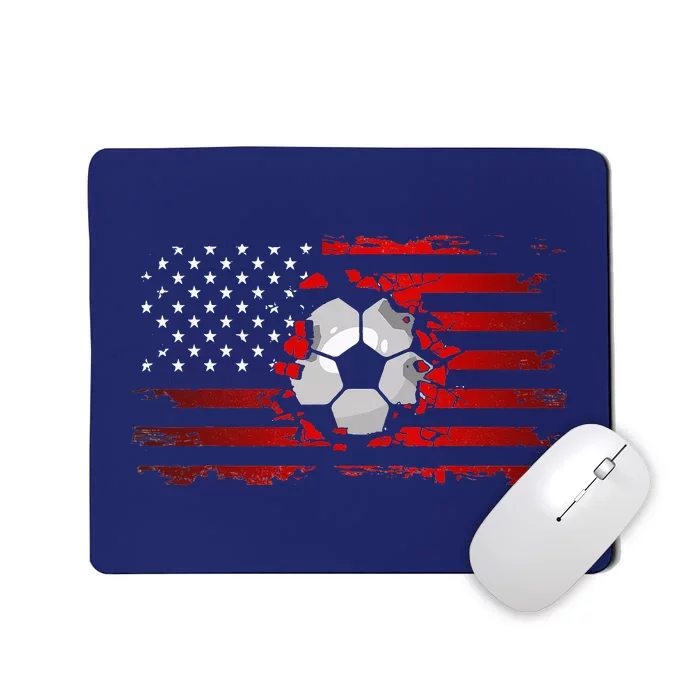 vintage American Flag Soccer Apparel Soccer Mousepad