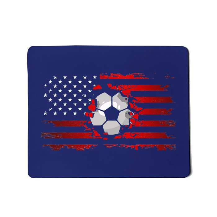 vintage American Flag Soccer Apparel Soccer Mousepad