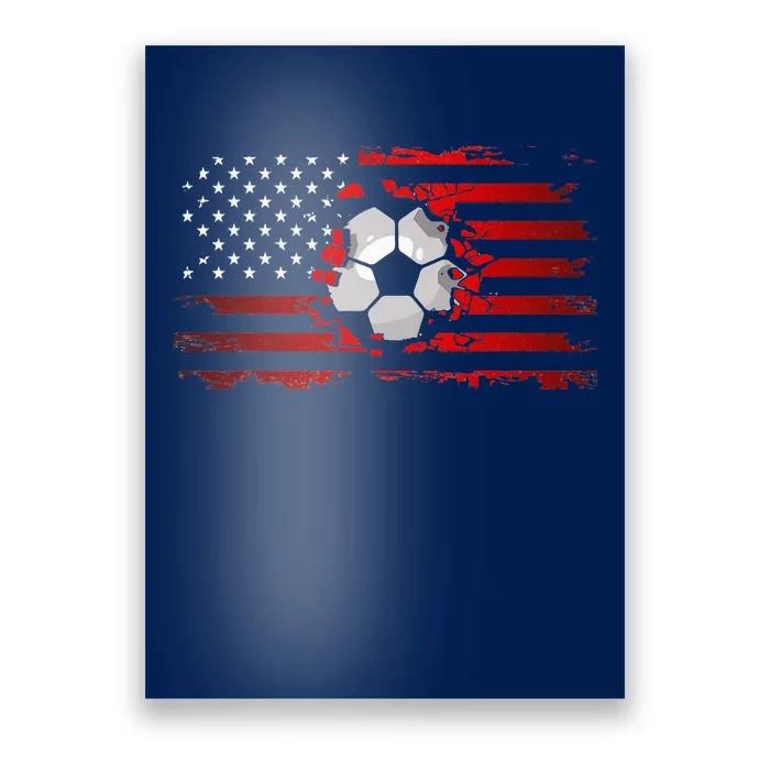 vintage American Flag Soccer Apparel Soccer Poster