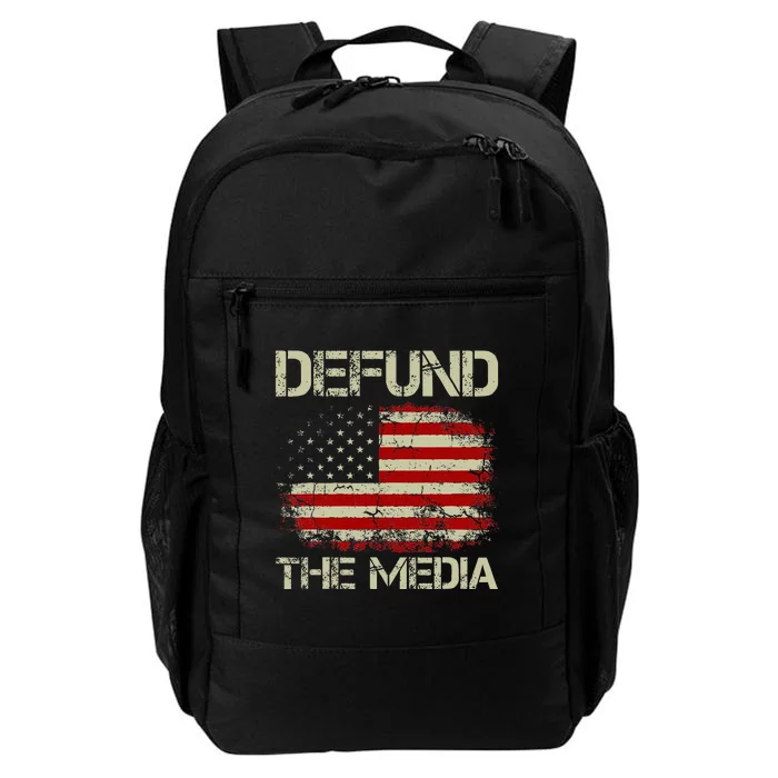 Vintage American Flag Defund The Media Daily Commute Backpack