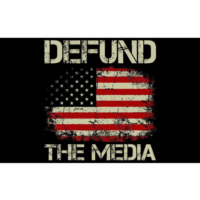 Vintage American Flag Defund The Media Bumper Sticker