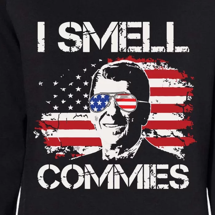 Vintage American Flag Funny Political I Smell Commies Womens California Wash Sweatshirt