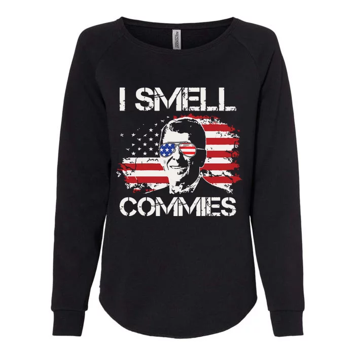 Vintage American Flag Funny Political I Smell Commies Womens California Wash Sweatshirt