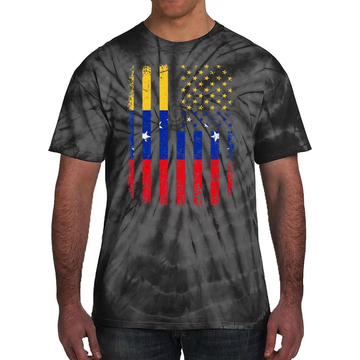 Venezuelan American Flag Venezuelan Roots Venezuela America Tie-Dye T-Shirt