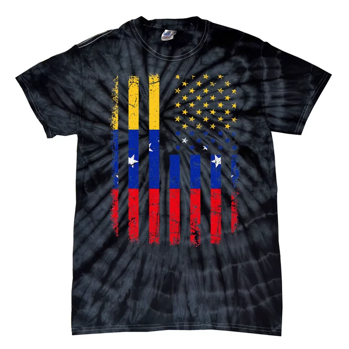 Venezuelan American Flag Venezuelan Roots Venezuela America Tie-Dye T-Shirt