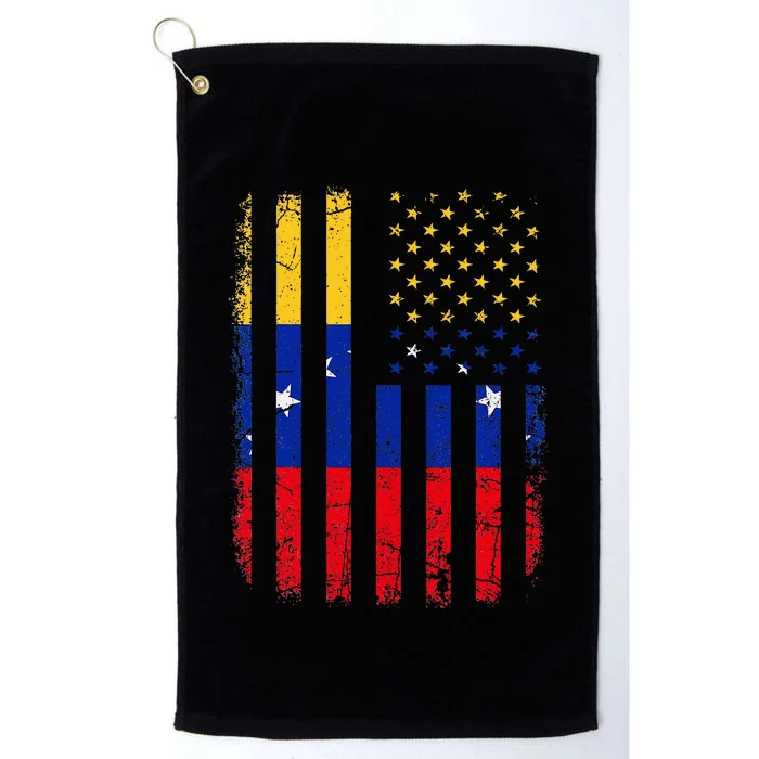 Venezuelan American Flag Venezuelan Roots Venezuela America Platinum Collection Golf Towel