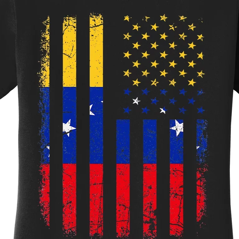 Venezuelan American Flag Venezuelan Roots Venezuela America Women's T-Shirt