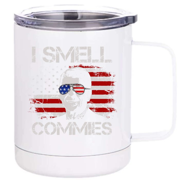 Vintage American Flag Funny Political I Smell Commies Front & Back 12oz Stainless Steel Tumbler Cup