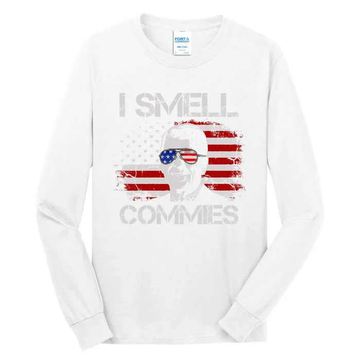 Vintage American Flag Funny Political I Smell Commies Tall Long Sleeve T-Shirt