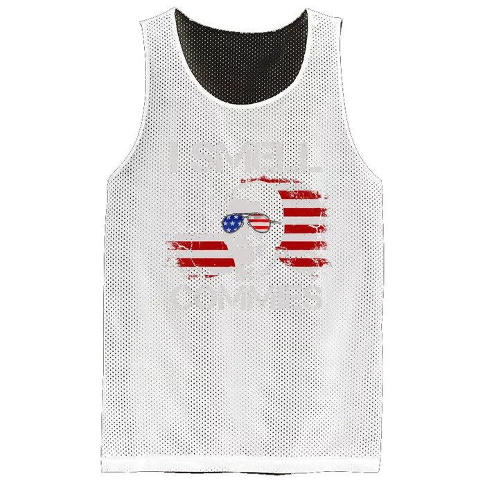 Vintage American Flag Funny Political I Smell Commies Mesh Reversible Basketball Jersey Tank