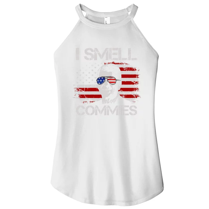 Vintage American Flag Funny Political I Smell Commies Women’s Perfect Tri Rocker Tank