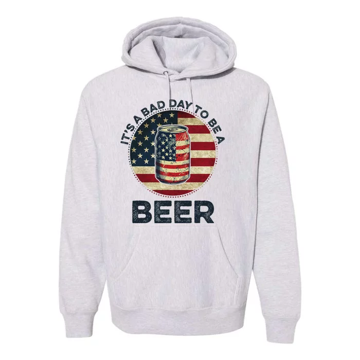 Vintage American Flag Beer Glass Funny Premium Hoodie