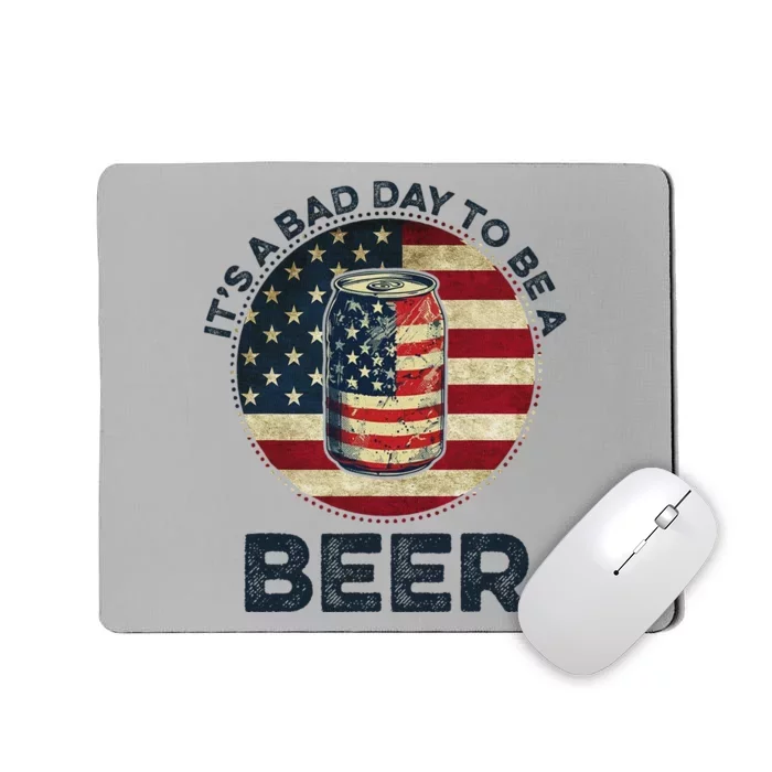 Vintage American Flag Beer Glass Funny Mousepad